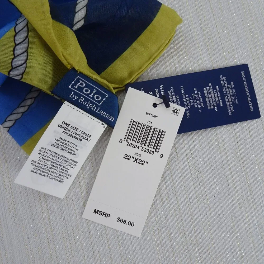 Polo Ralph Lauren Polo Bear Bandana Scarf Cotton-Silk 22